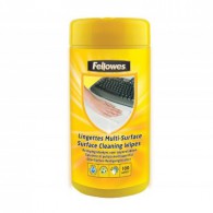 Салфетки для любых поверхностей Fellowes®, дерматологически безопасные, 100 шт. в тубе, UK