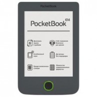 PocketBook 614 серый, экран 6''  800x600 черно-белый E-Ink Pearl, 4GB